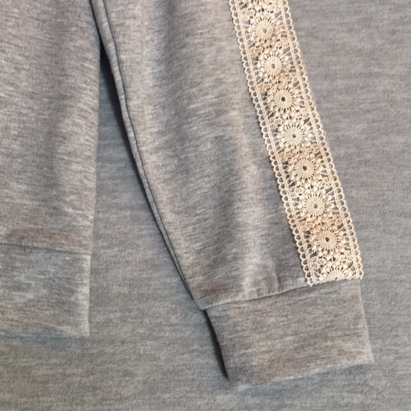 FLORA NIKROOZ  Lace Trimmed Super Soft Comfy Elevated Sweatshirt - Picture 5 of 16